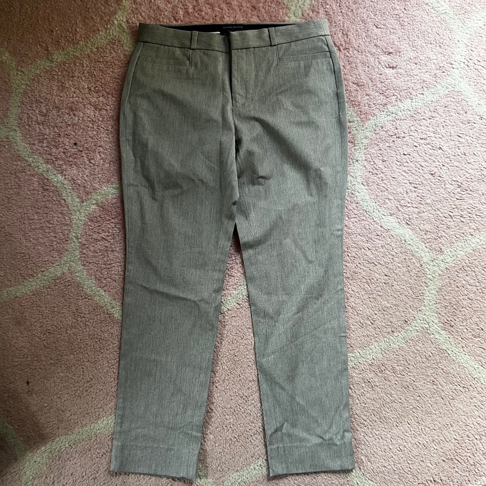 Banana Republic Womens Sloan Grey Office Pants Size 8 Curvy